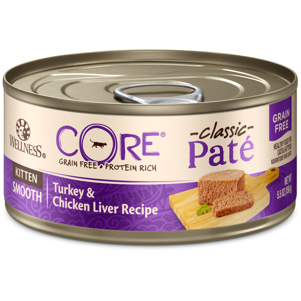 Wellness CORE Grain Free Natural Kitten Health Turkey and Chicken Smooth Pate Canned Cat Food