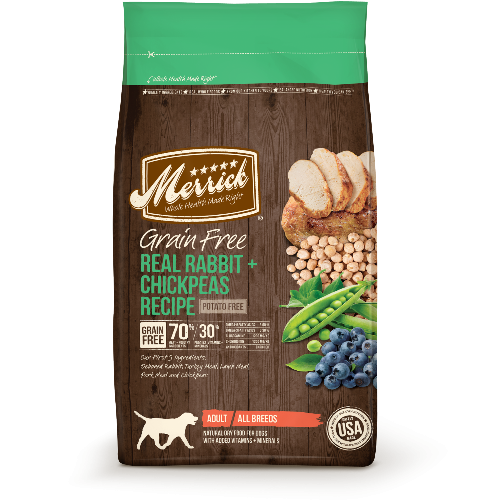 Merrick Grain Free Real Rabbit and Chickpeas Recipe Adult Dry Dog Food