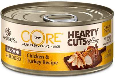 Wellness CORE Natural Grain Free Hearty Cuts Indoor Chicken and Turkey Canned Cat Food